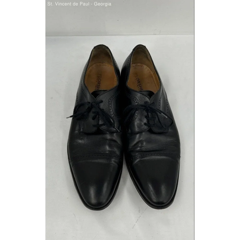 Florsheim Black Royal Imperial‎ All Leather Italian Made Oxford Shoe Men 11.5